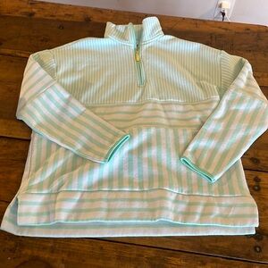 Teal and White quarter zip spring pullover